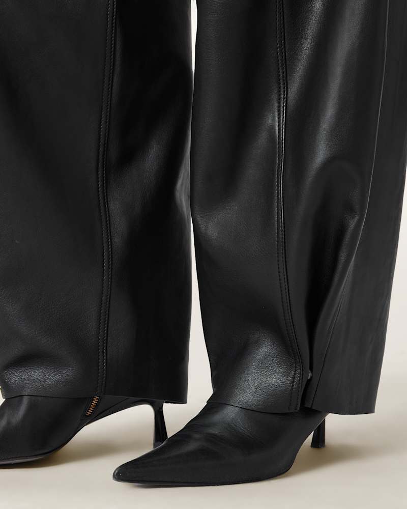 Jett Wide Leg Leather Trousers