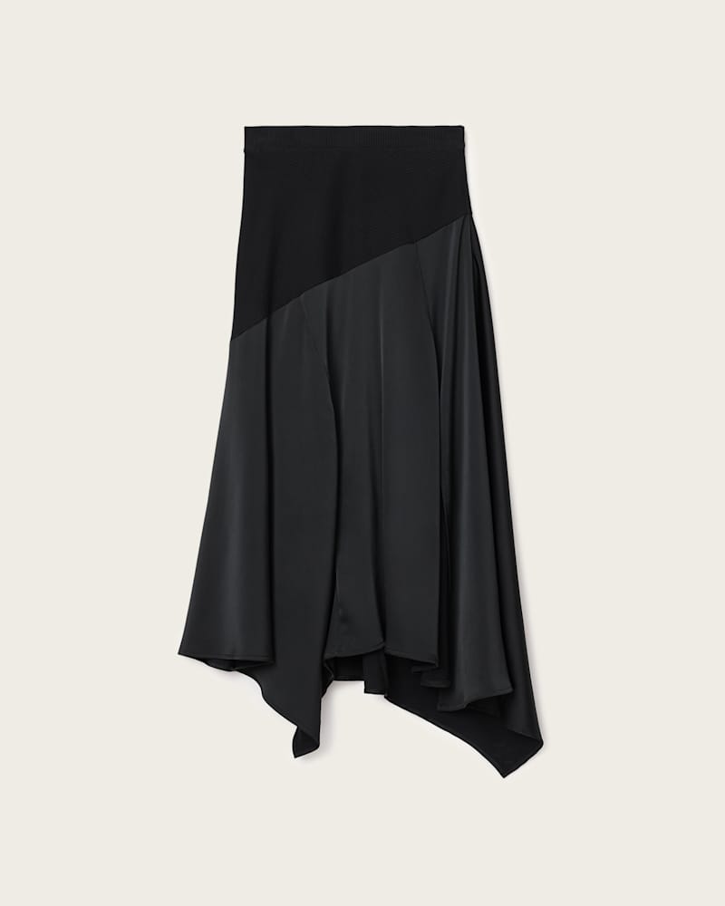 Pia Satin Asymmetric Maxi Skirt