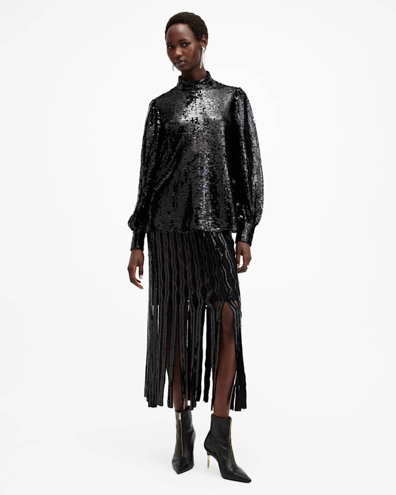 Whitney Long Sleeve Sequin Top