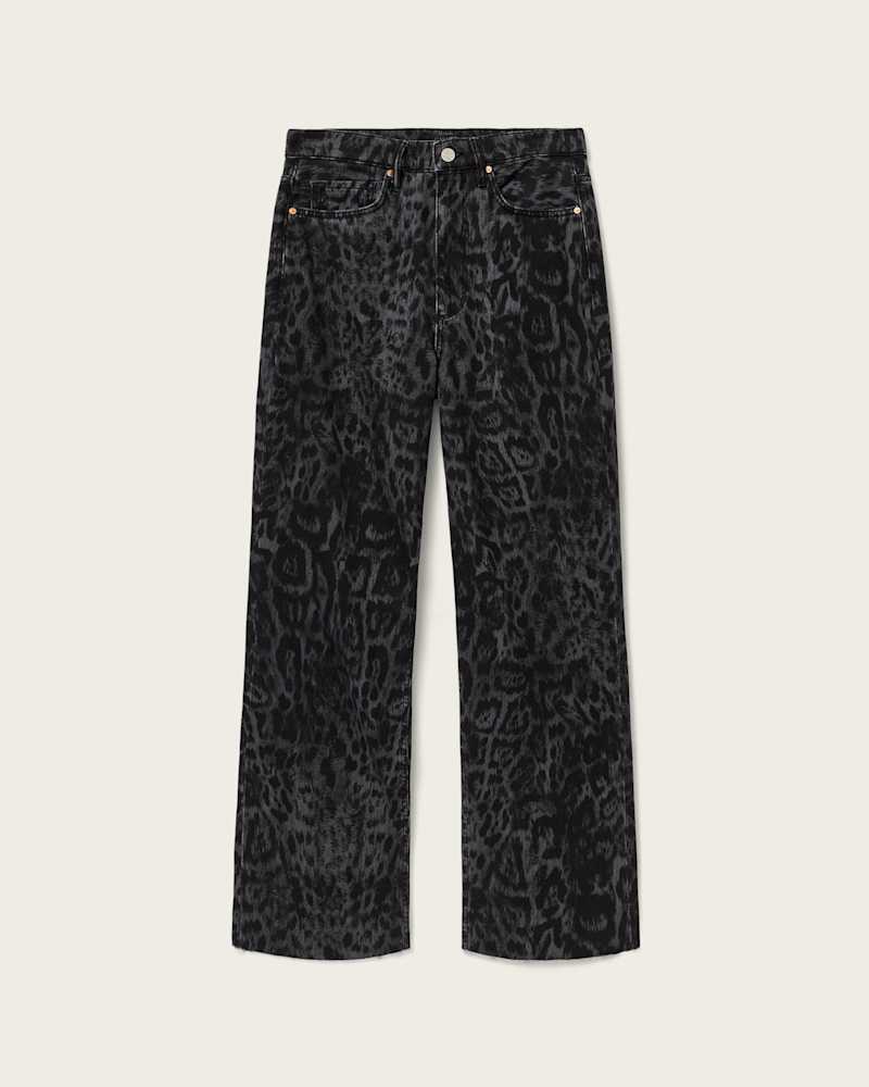 Blake Wide Leg Leopard Print Jeans