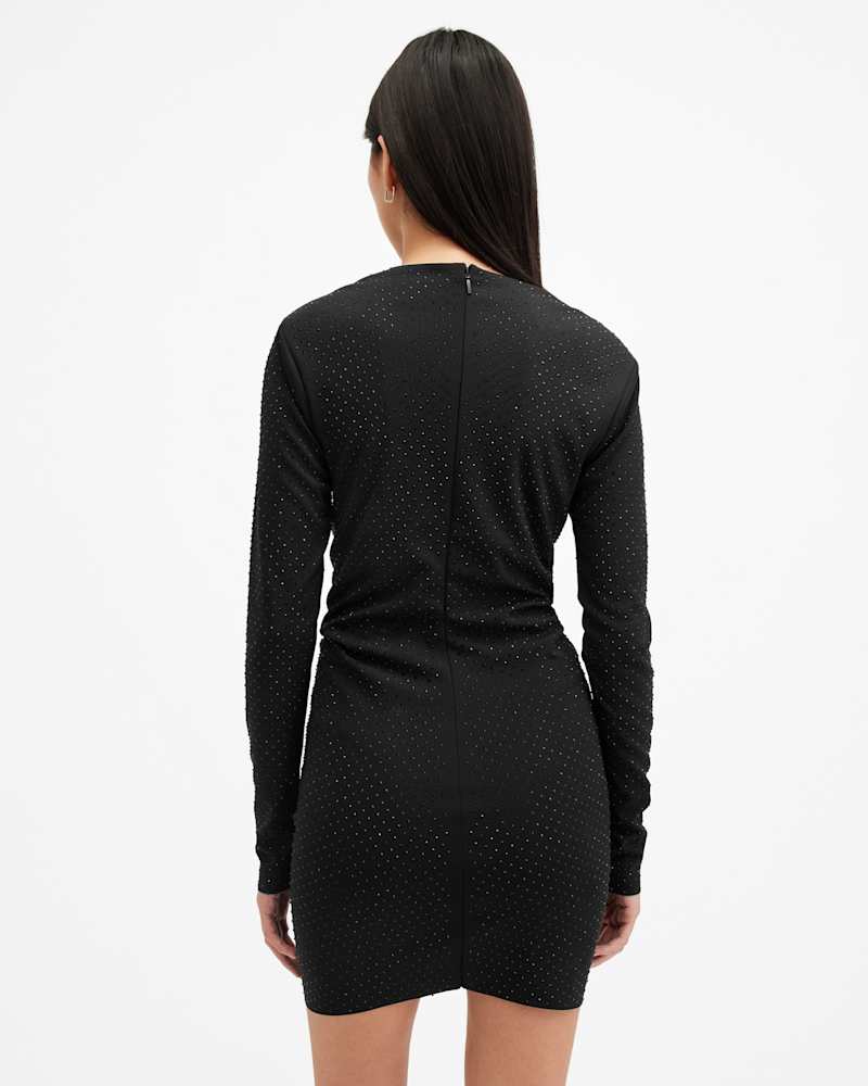 Alya Ruched Long Sleeve Mini Dress