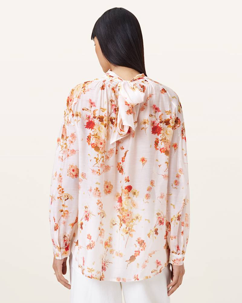 Pearla High Neck Floral Print Top