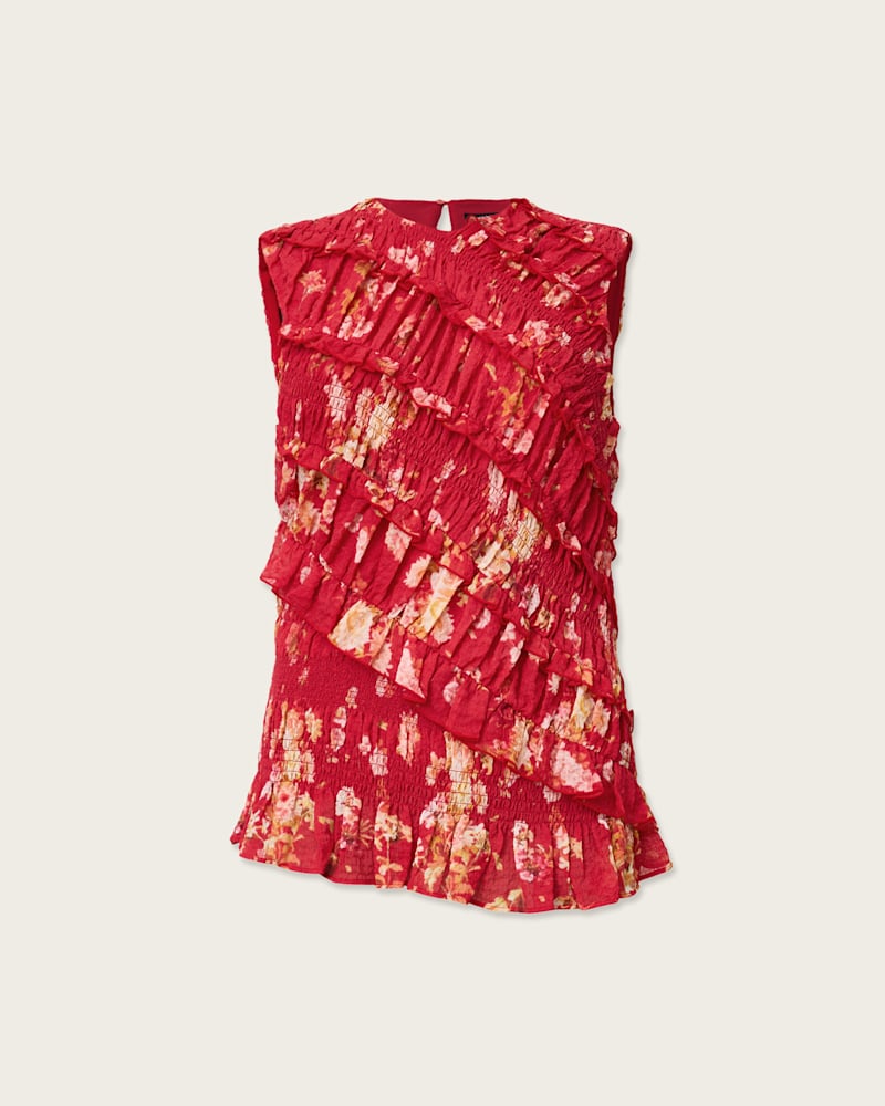 Nysa Floral Print Ruffled Tank Top