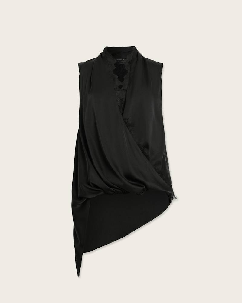 Abi Lace Trim Draped Top