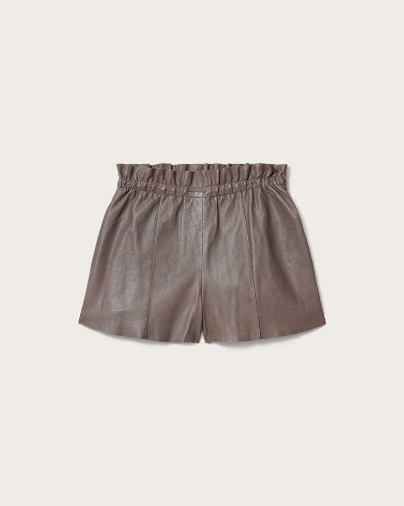 Fran High Rise Leather Shorts