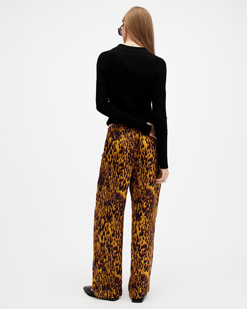 Tyler High Rise Abstract Print Trousers