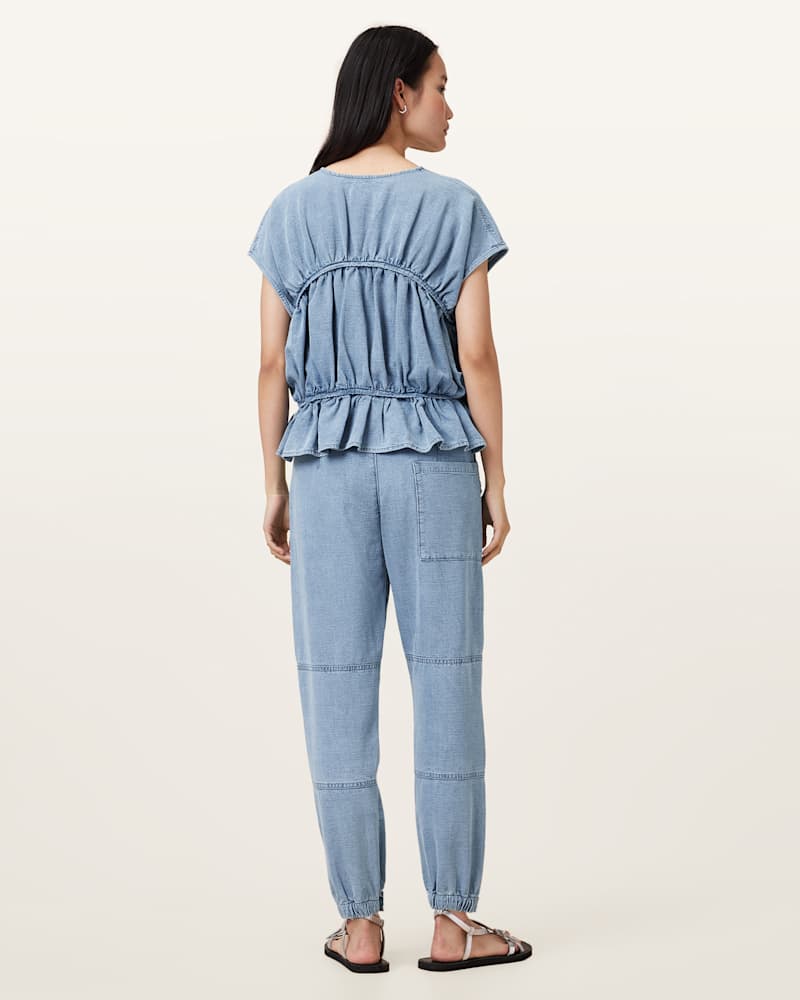 Val High-Rise Cargo Linen Blend Trousers