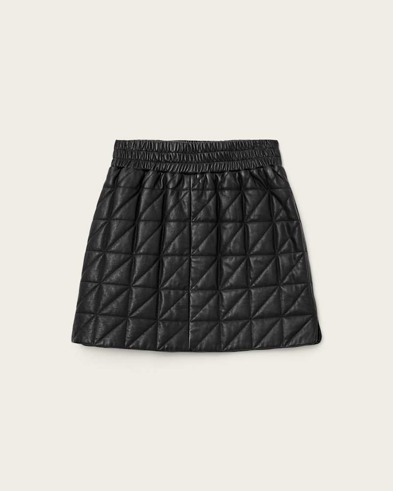 Carly Leather Quilted Skirt