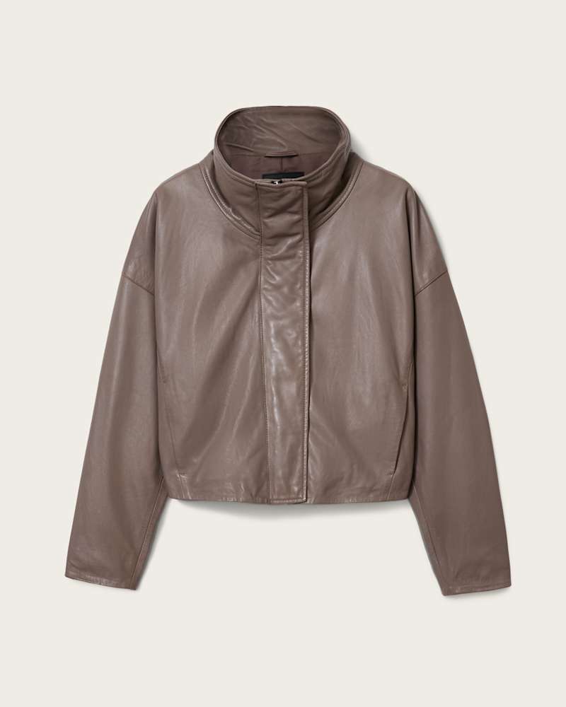 Ryder Funnel Neck Leather Jacket