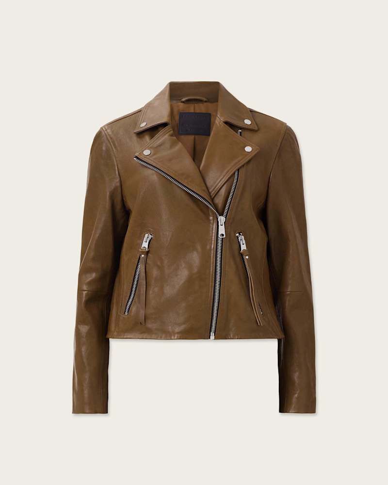 Dalby Slim Fit Leather Biker Jacket