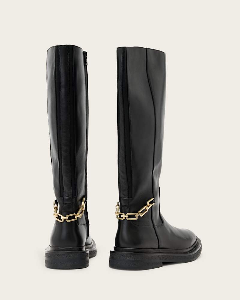 Escher Chain Leather Rider Boots