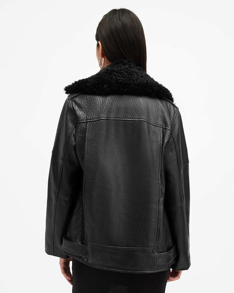Vendra Relaxed Fit Leather Biker Jacket