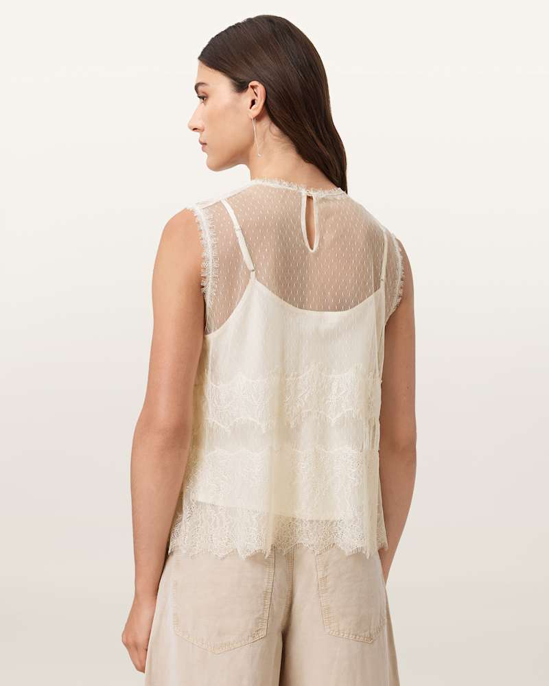 Clara Lace Trim Sleeveless Top