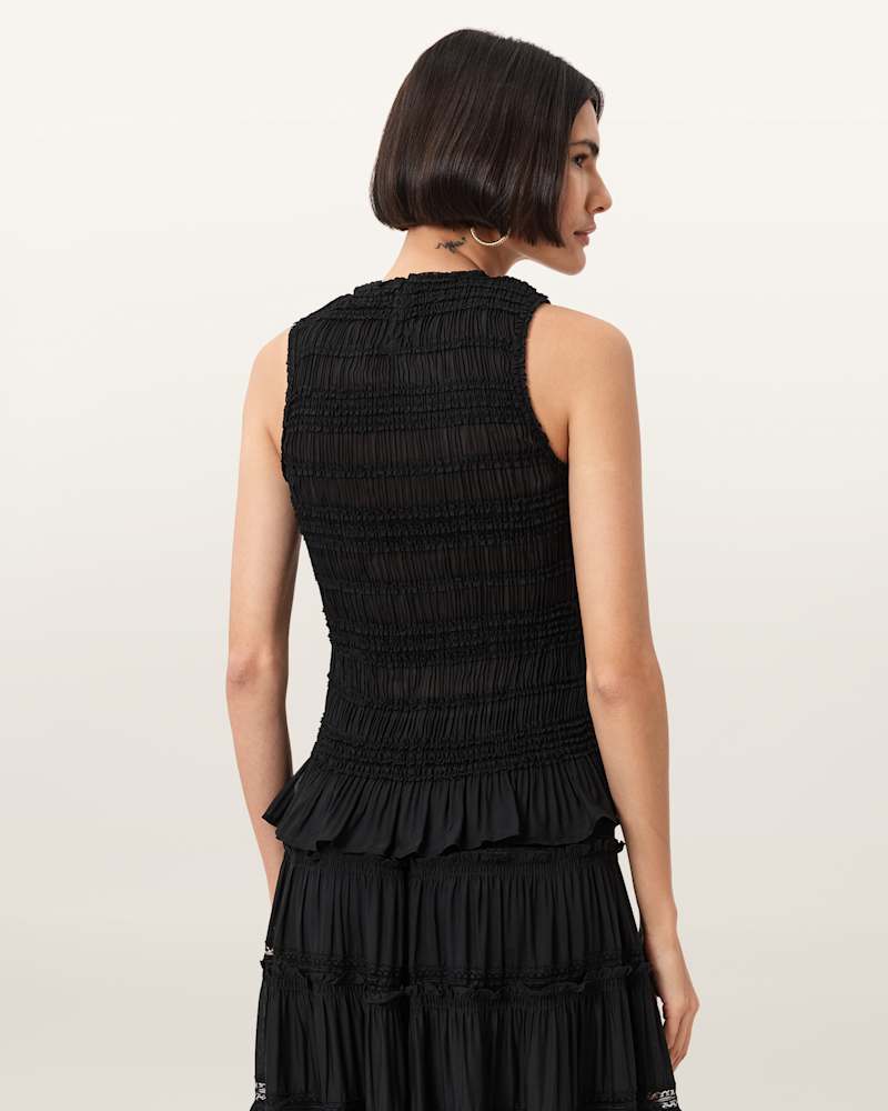 Marion Shirred Sleeveless Top