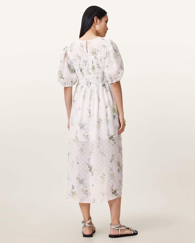 Serene Floral Print Midi Dress