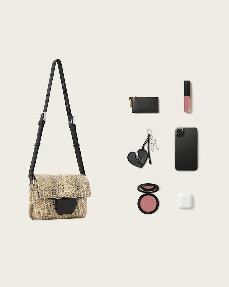 Jupiter Leather Snake Crossbody Bag