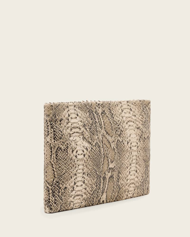 Bettina Leather Snake Clutch Bag