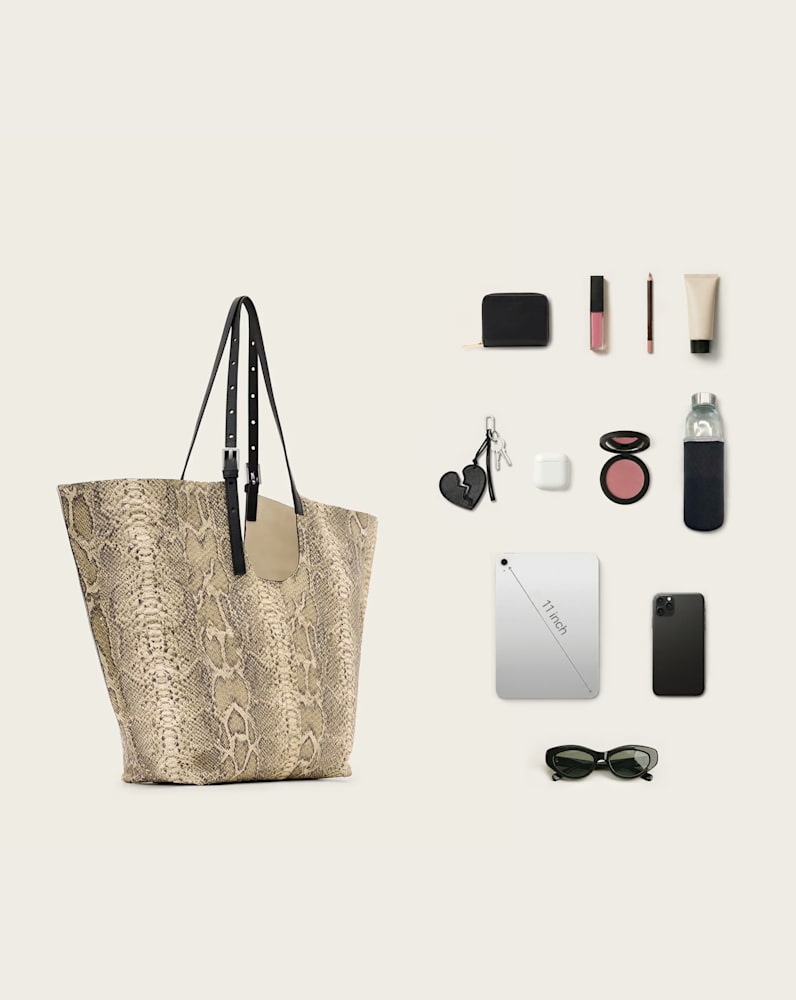 Ara Leather Snake Tote Bag