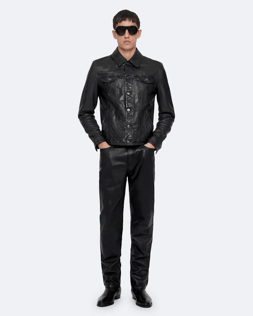 Slim leather trousers