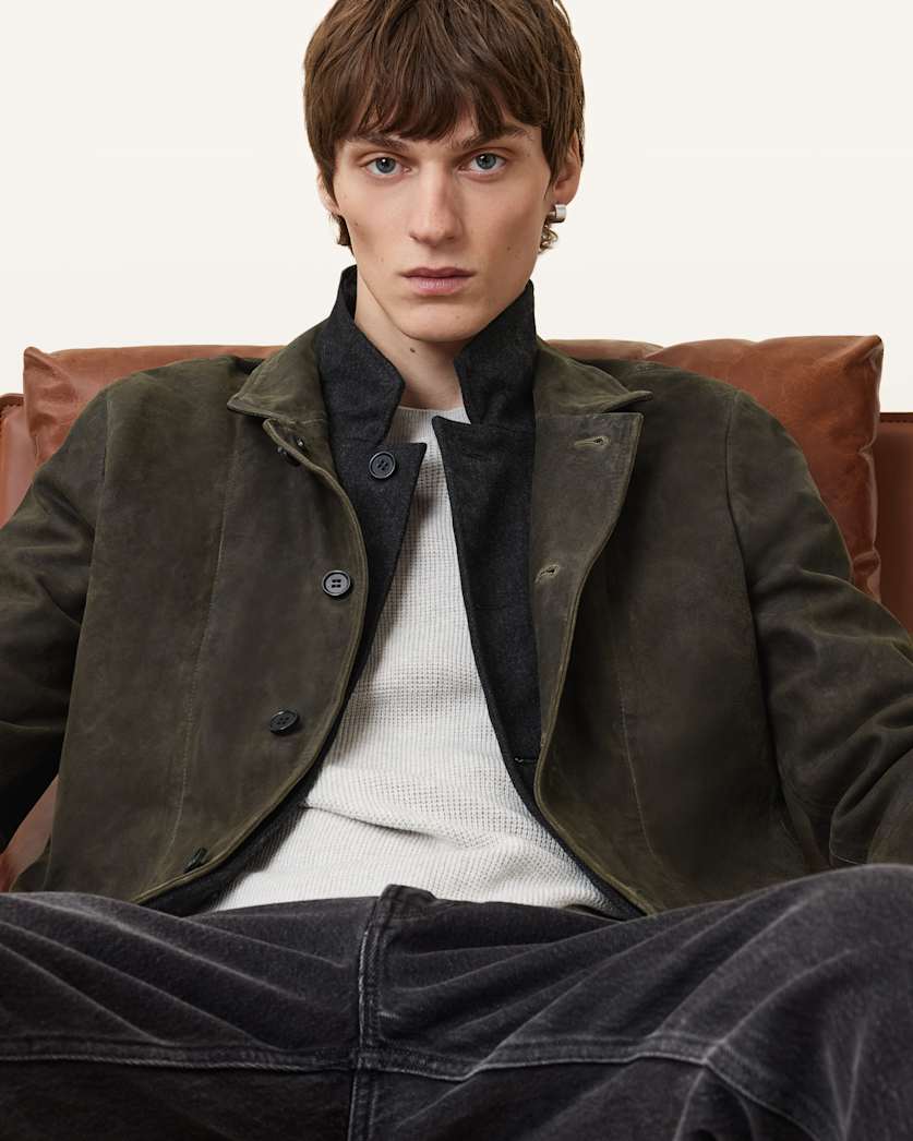 Survey Double Layered Leather Blazer