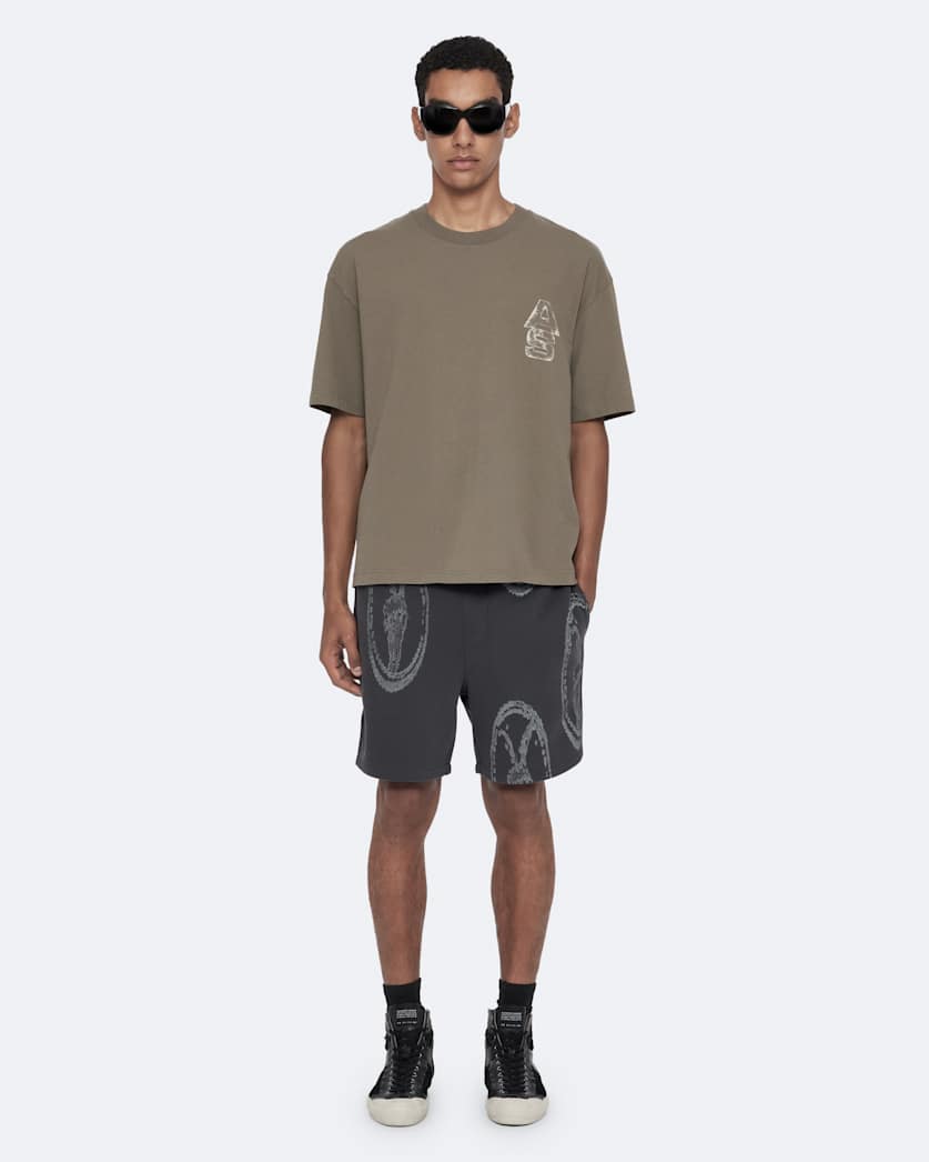 Stamped jersey sweatshorts