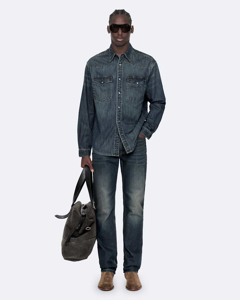 Slim straight-leg jeans