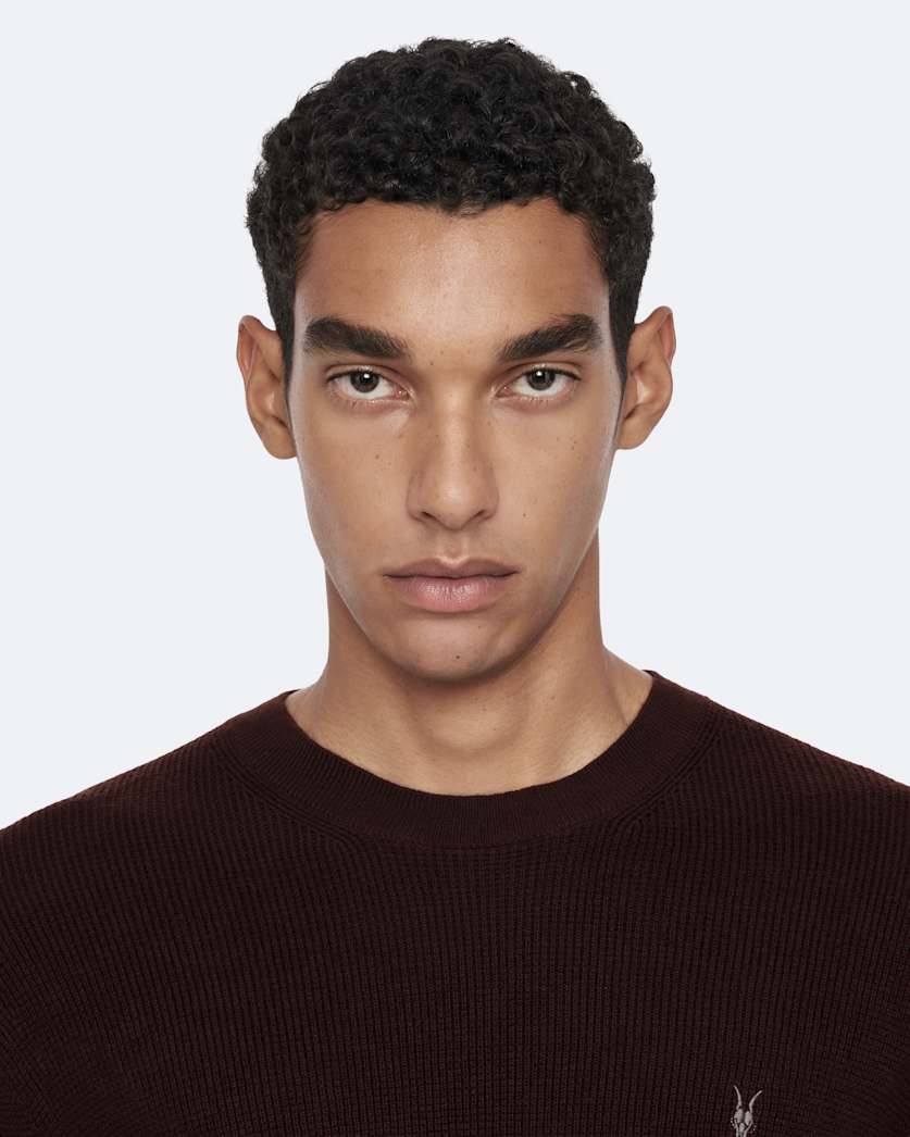 Waffle-Knit Crew-Neck Jumper