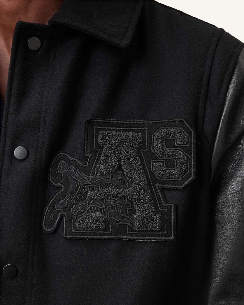 Warrenton Leather Sleeve Bomber Jacket