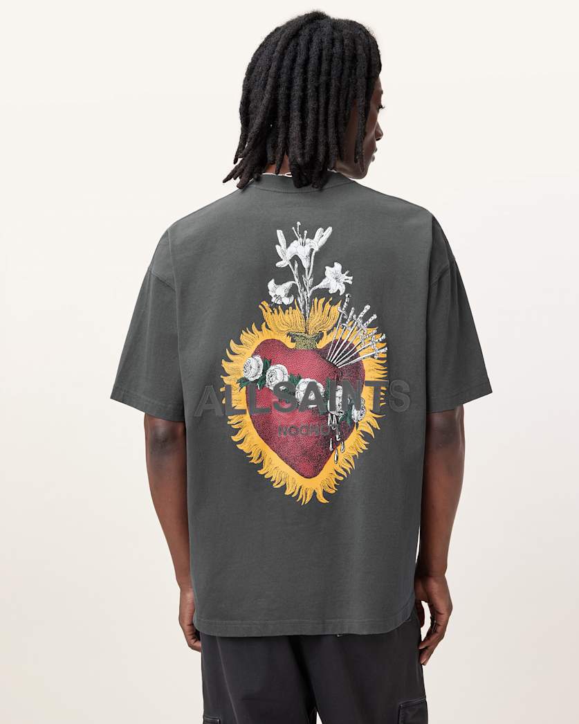 Heartfelt Printed Oversized Crew Neck T-Shirt
