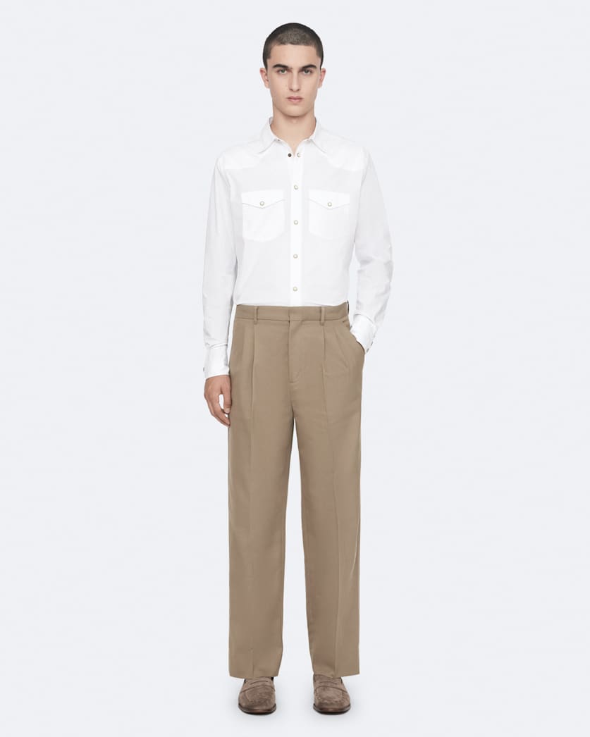 Ware Straight-Fit Double-Pleat Trousers