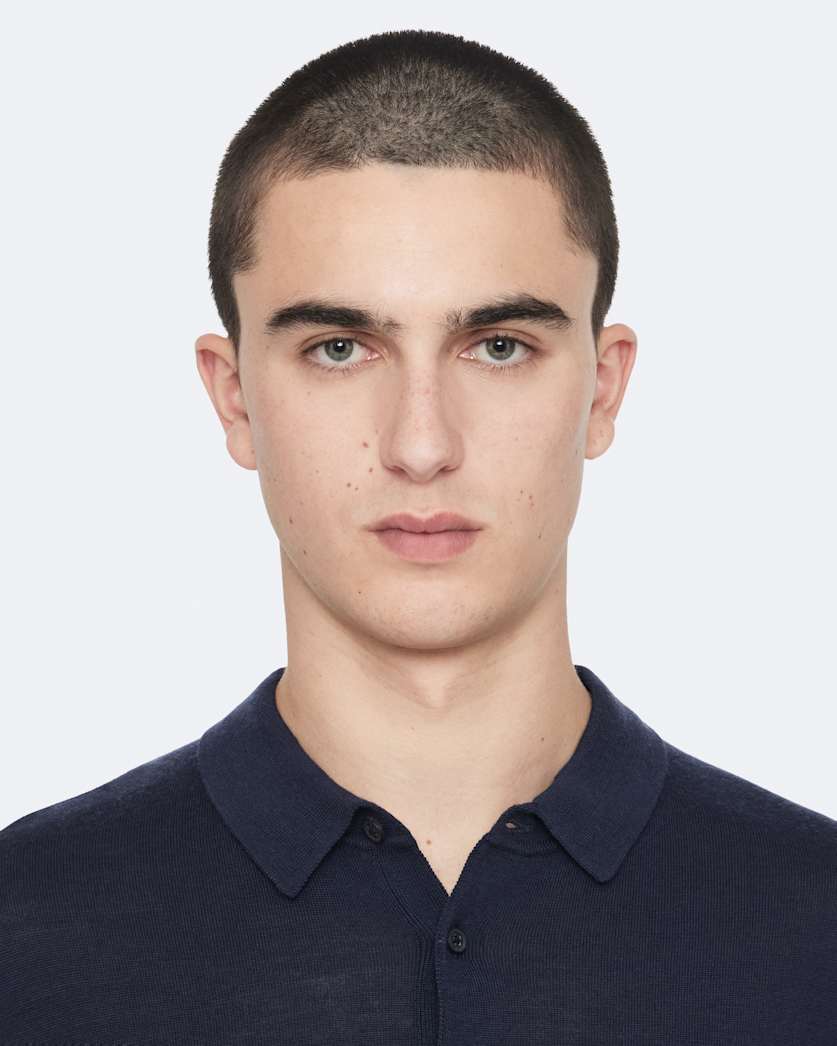 Mode Merino Wool Short-Sleeve Polo Shirt