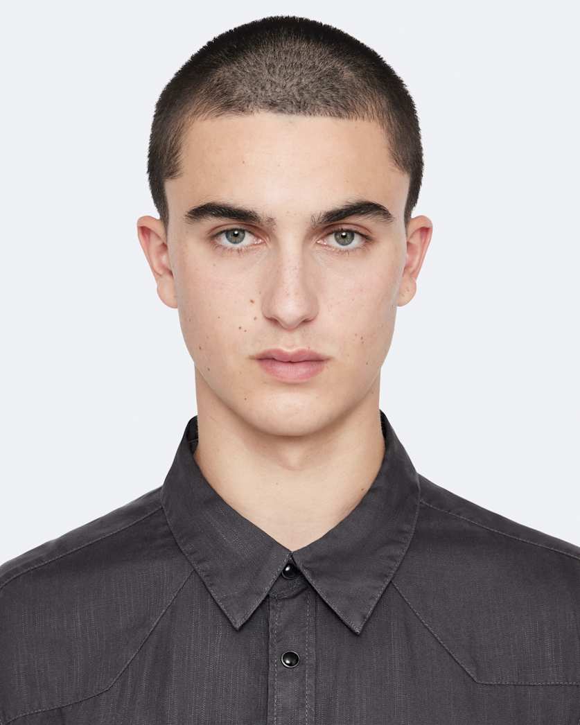 Regular-fit yoked tencel shirt