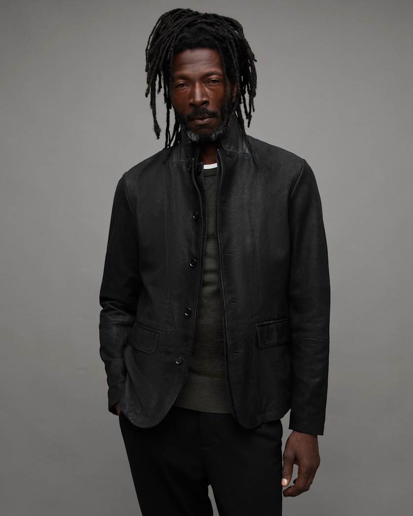 Survey Double Layered Leather Blazer