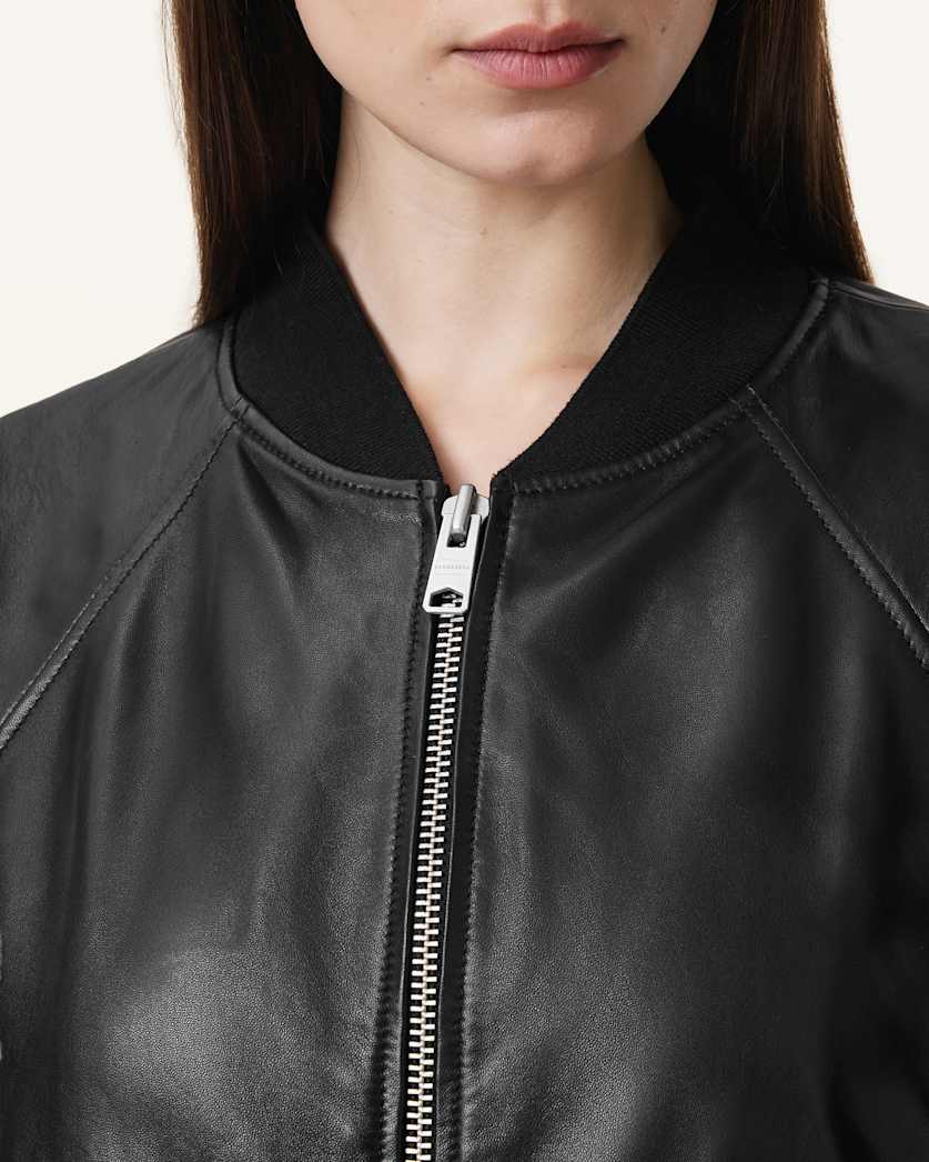 Dana Leather Bomber Jacket