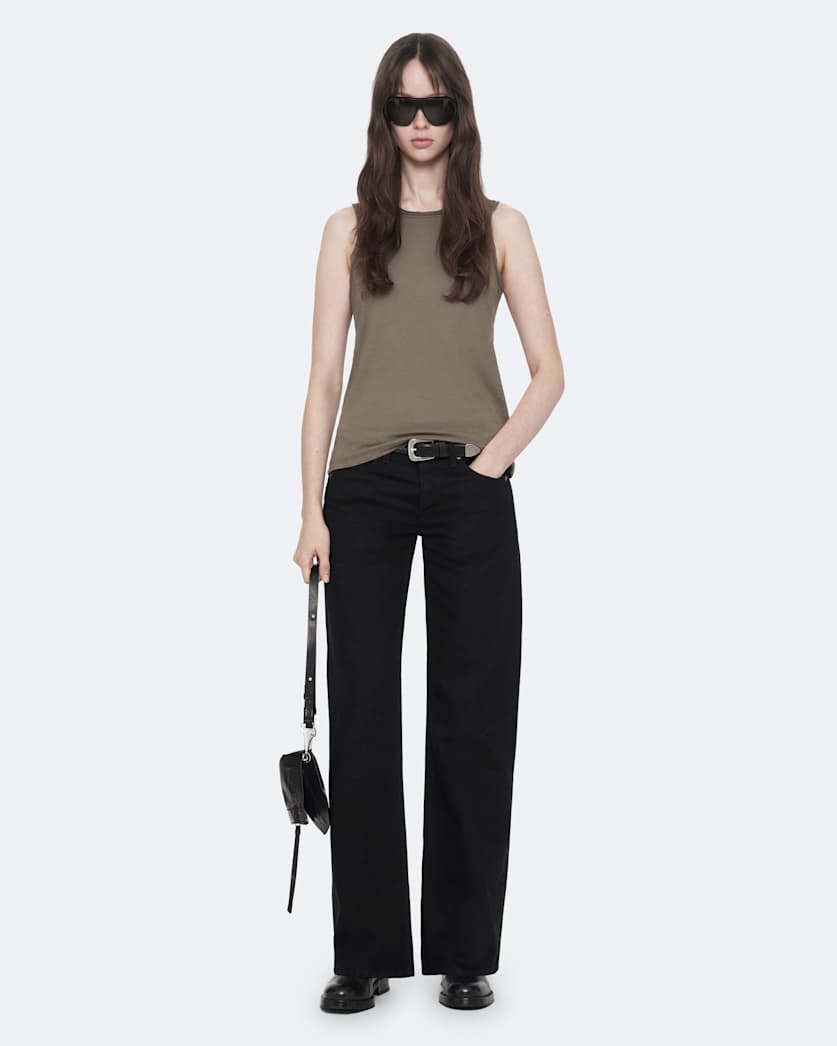 Jet Black Nico Low-Rise Wide-Leg Jeans