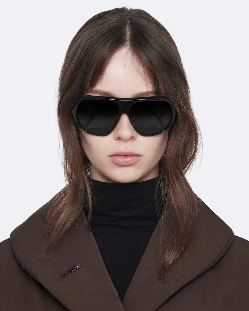 Darcie Nylon Shawl-Collar Cocoon Coat