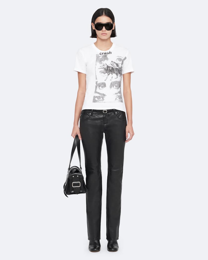 Riella Leather Bootcut Trousers