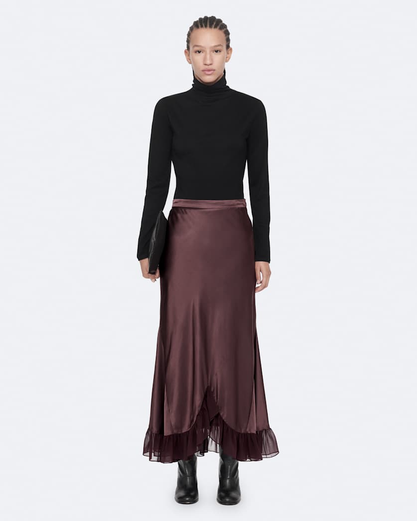 Silk-viscose skirt