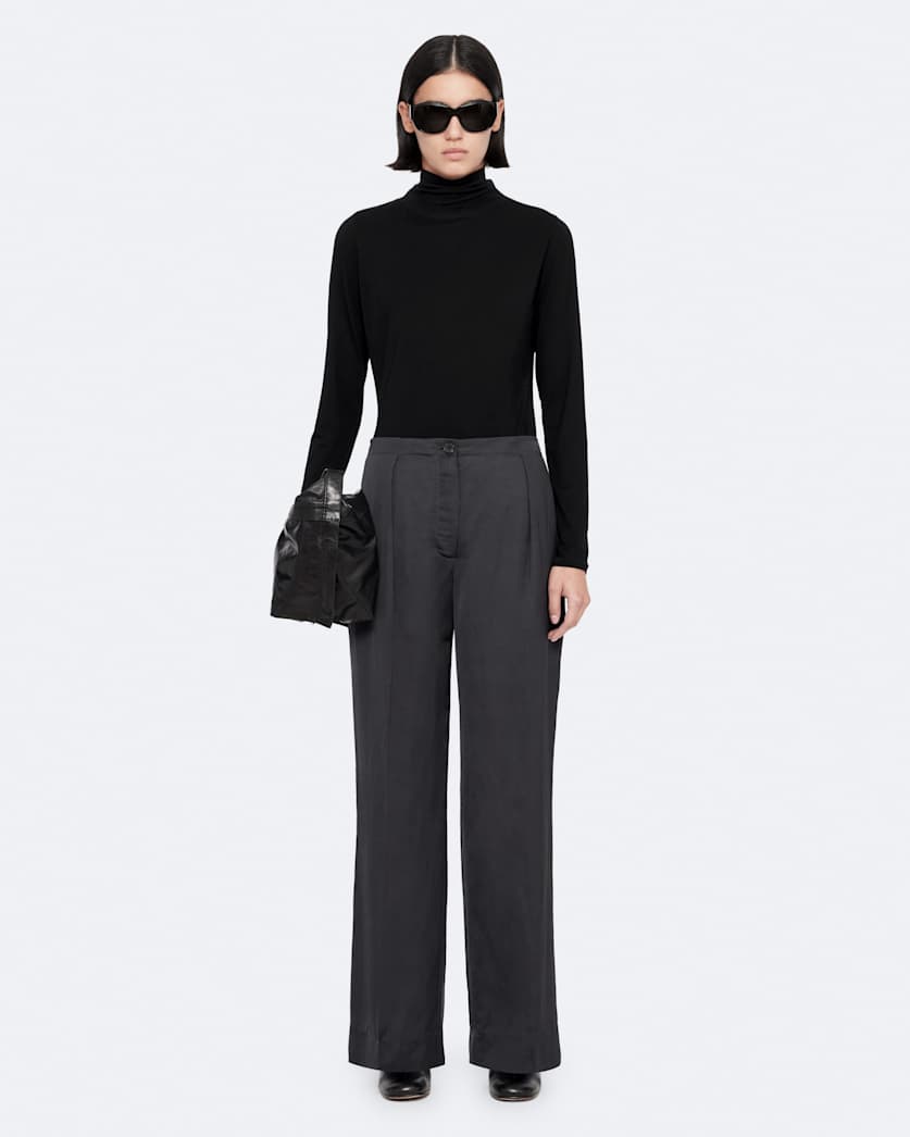 Leonie Mid-Rise Satin Wide-Leg Trousers
