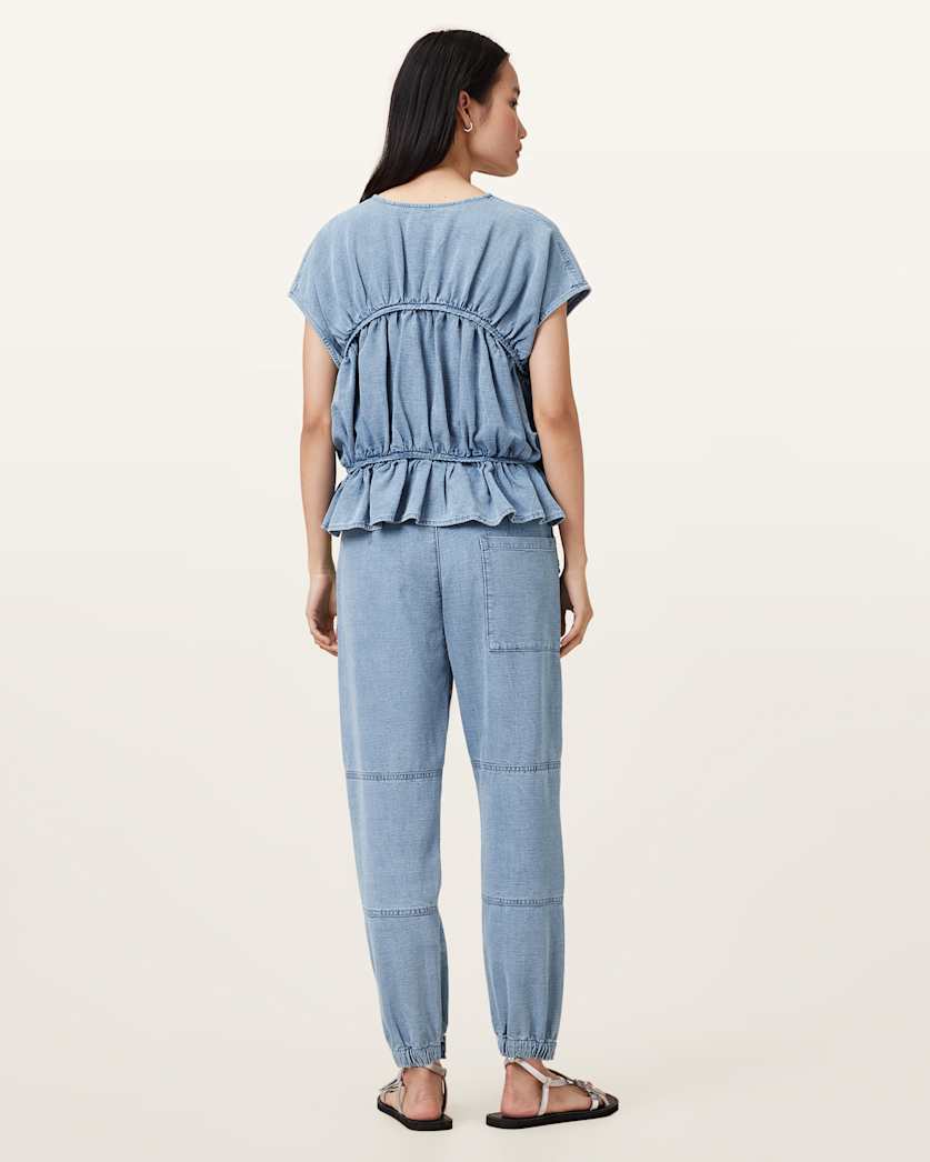 Val High-Rise Cargo Linen Blend Trousers