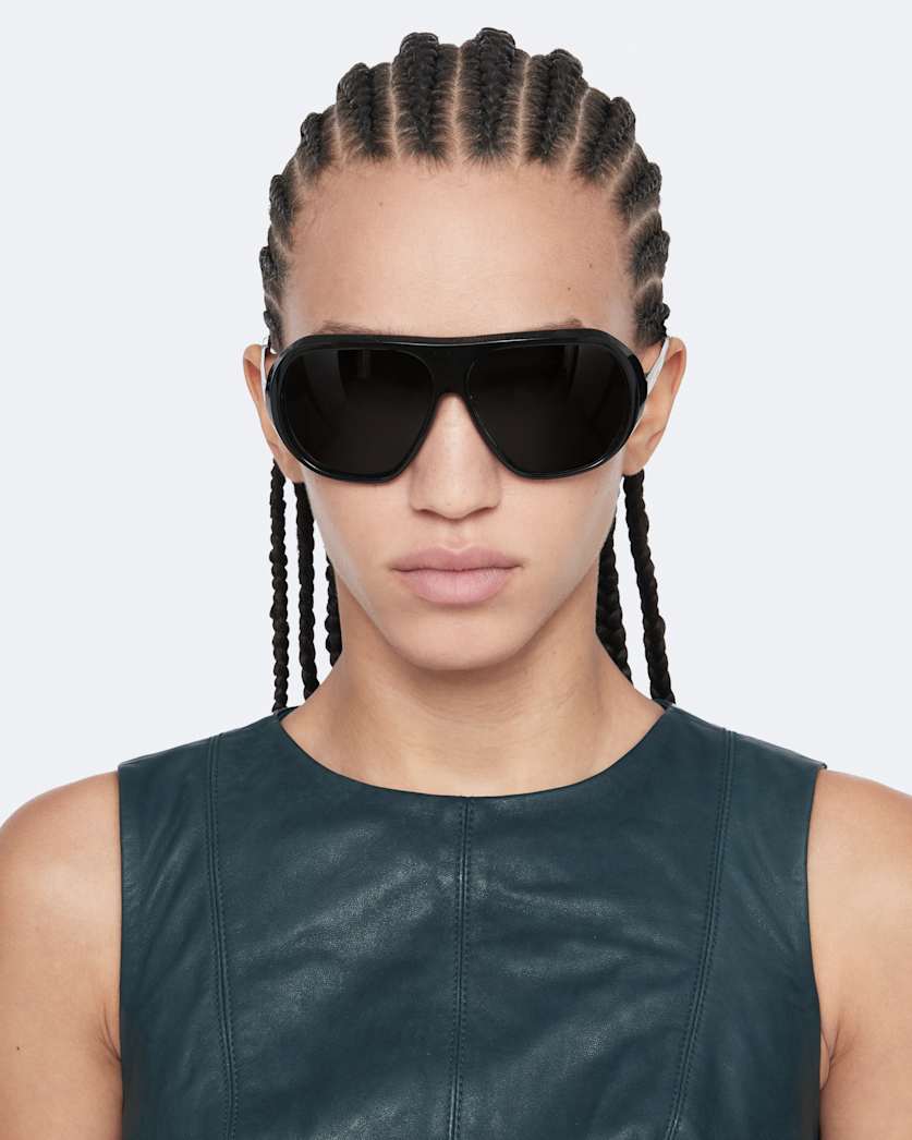 Vee Leather Dress