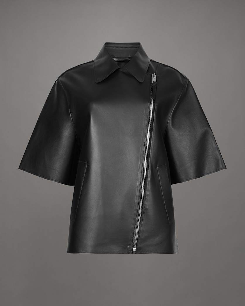 Bayla Bonded Leather Short Sleeve Jacket