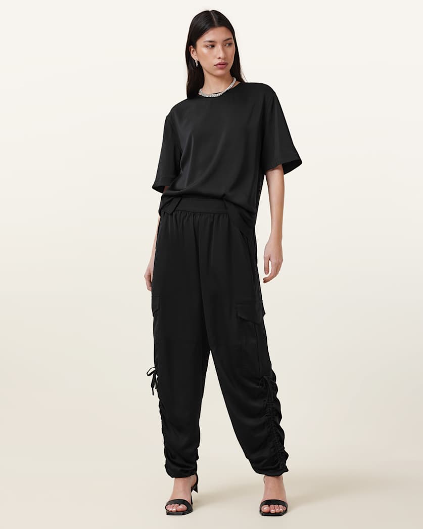 Kaye Relaxed Fit Satin Trousers