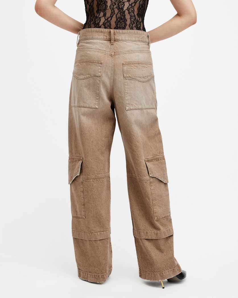Archie Wide Leg Denim Cargo Jeans