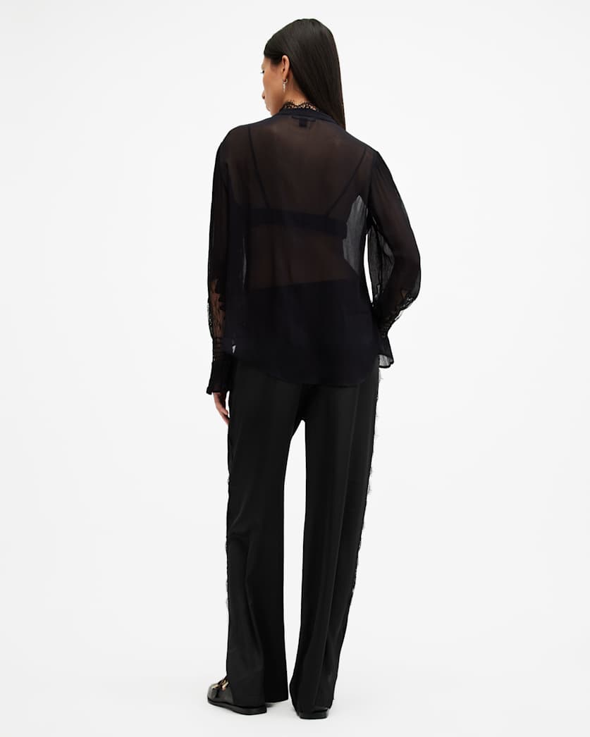 Tyler Wide Leg Lace Trim Trousers