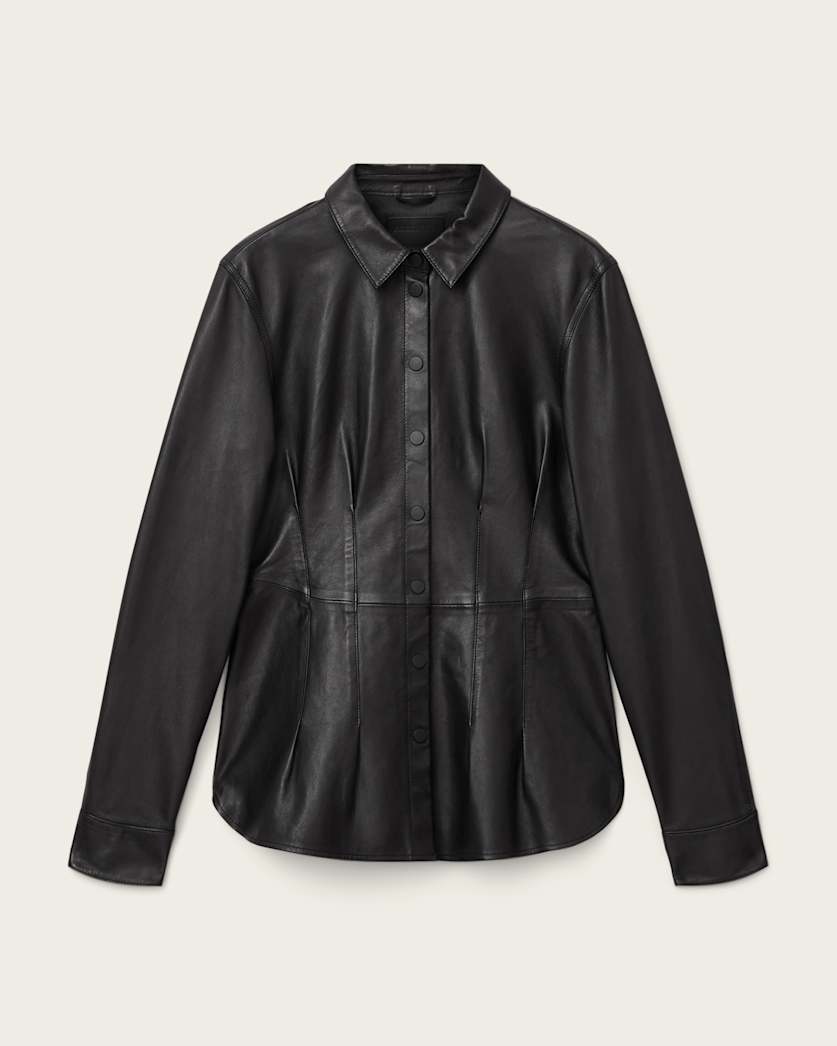 Larson Leather Pleated Shirt