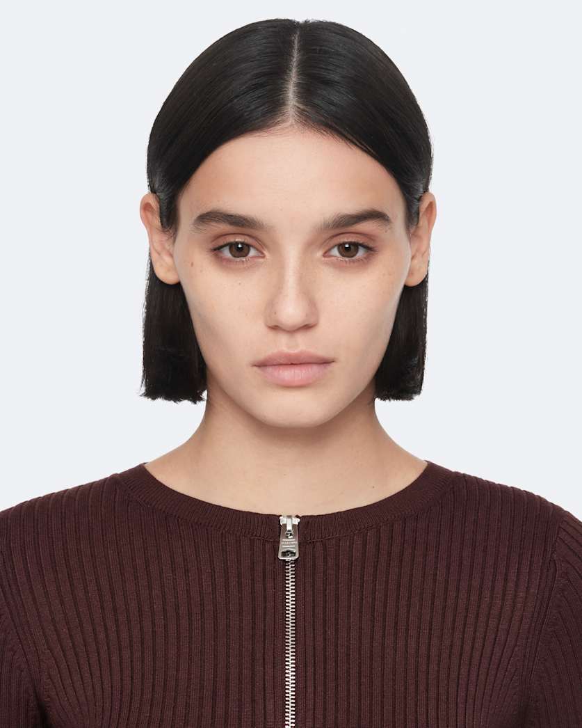 Cruz Zip-Up Ribbed Cardigan
