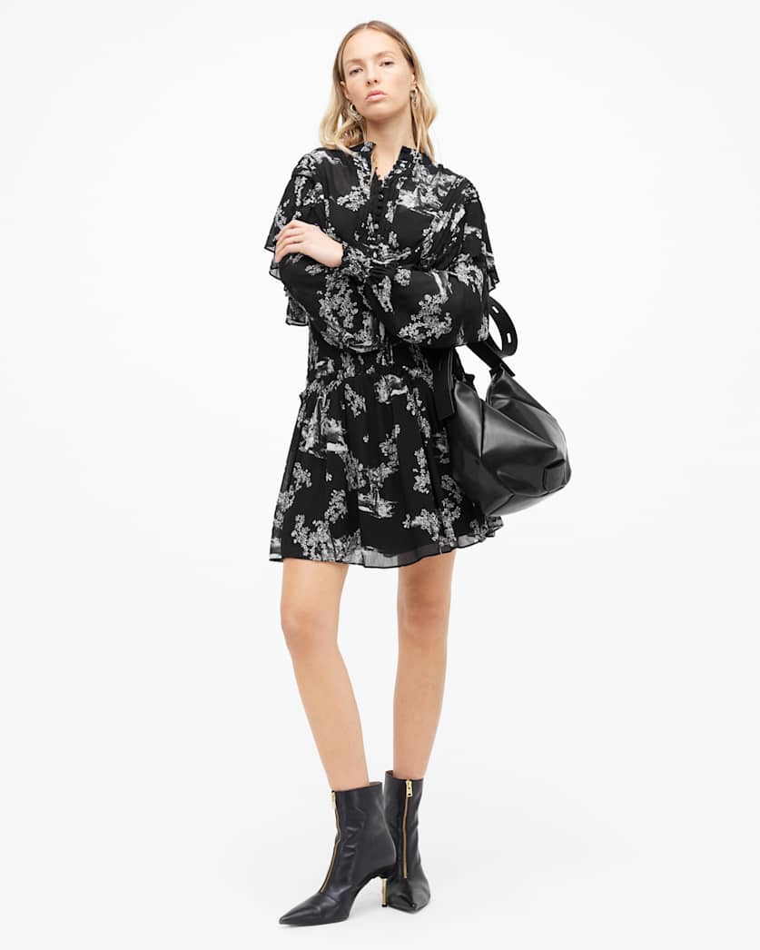 Aubrey Sheer Frill Mini Dress