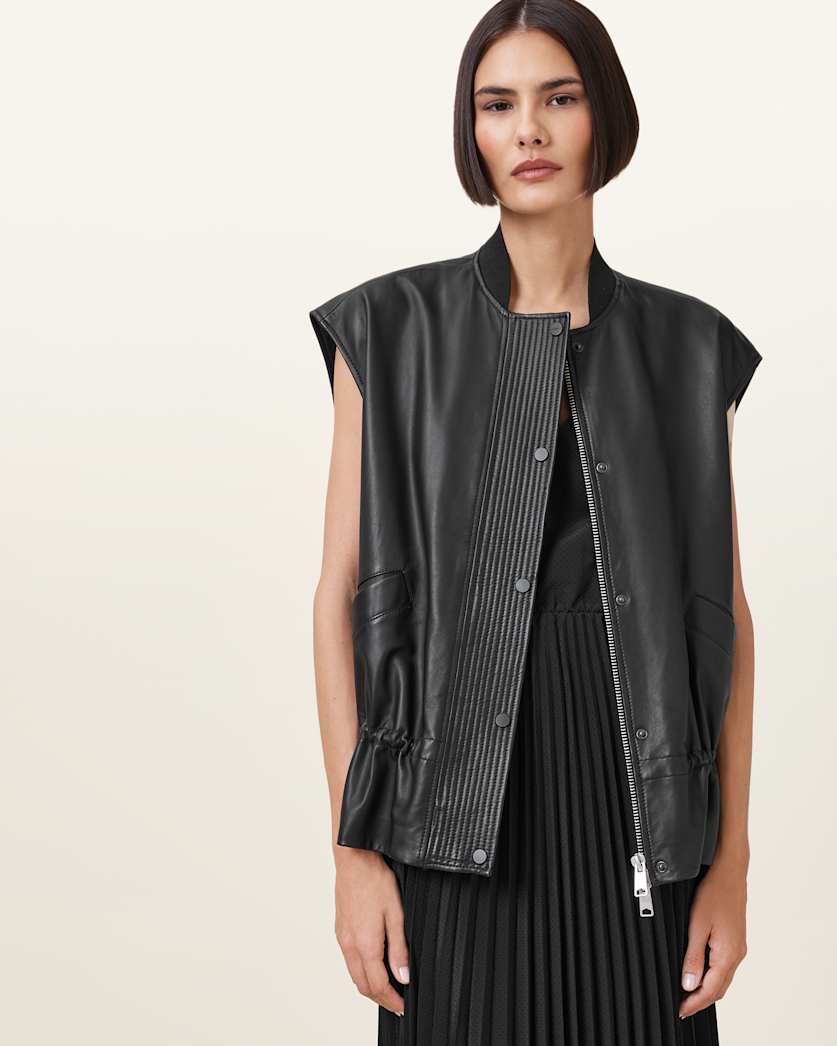 Sofi Relaxed Fit Leather Gilet