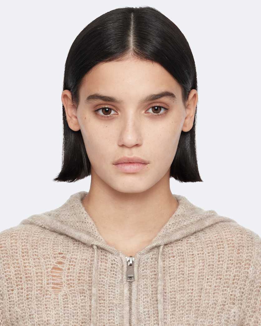 Mabel Cropped Alpaca-Blend Hoodie